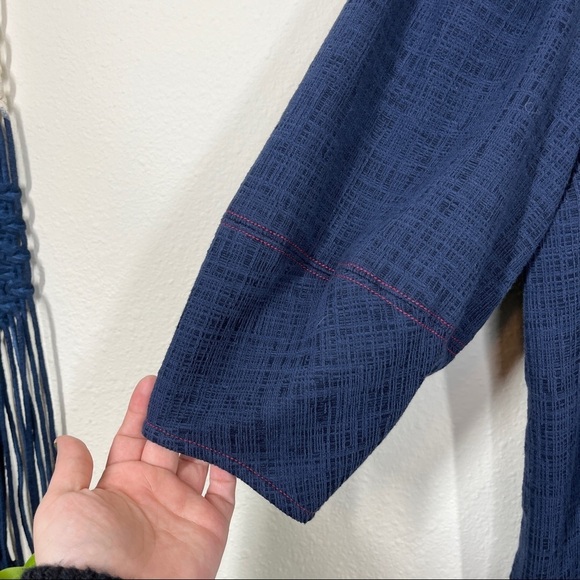 Anthropologie Current Air blue textured blouse - Picture 2 of 9